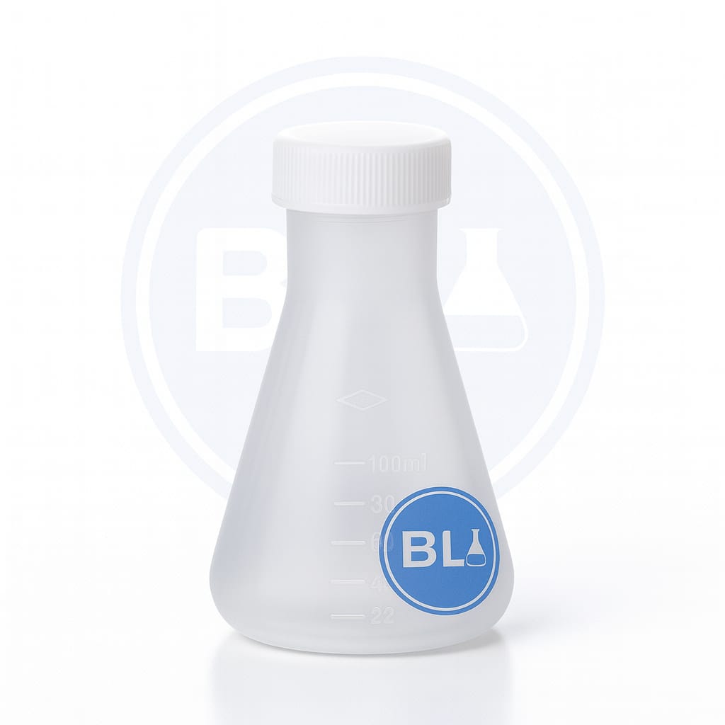 Matraz Erlenmeyer Plástico 500 ml Tapa Rosca GL50