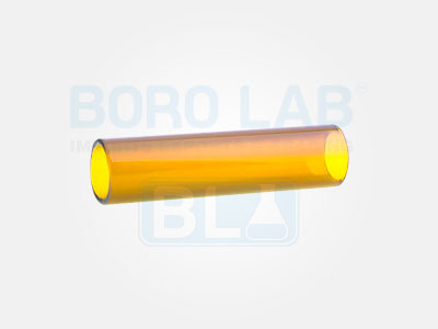 Tubo Borosilicato 3.3 Amarillo Transparente 32 mm Ø x 4 mm Pared x 1350 mm Largo